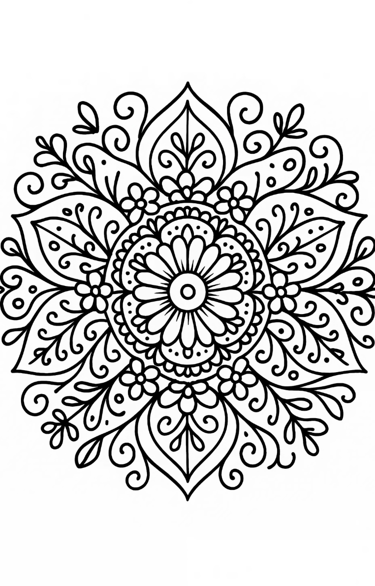 Omalovánka ke stažení -  Mandala